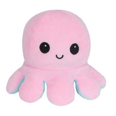 Imagem de Polvo Reversível Pelúcia Humor Macio Feliz Bravo Engraçado