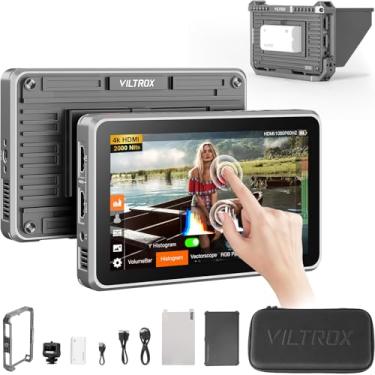 Imagem de VILTROX DC-X FHD 2000Nits monitor de campo de câmera sensível ao toque de 6 polegadas com gaiola de plataforma, capô, bateria, bolsa de armazenamento (kit de equipamento DC-X2, HDMI)