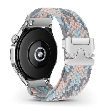 Imagem de RoYiio Pulseira de nylon para Amazfit Bip 6 / Bip 5 / Balance/Pop 3S / GTR 4 / GTR 3 Pro, respirável, macia, confortável, pulseira esportiva de nylon trançado de 22 mm para Garmin Venu 3/Forerunner