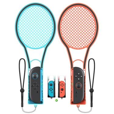 Imagem de Tennis Racket for Nintendo Switch 2 Joy Cons, Hand Grips Compatible with Switch 2/OLED/Switch 1 Handle Grip Holder for Mario Tennis Aces Sports Game Accessories with Hand Staps-2 Packs