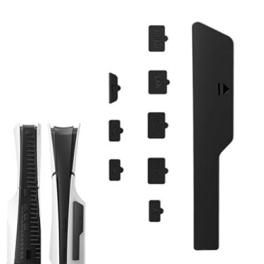 Imagem de WXYINSPAS 9 Peças De Protetores Silicone Para Poeira Compatíveis Com Capa Console Ps5 Cd Disc Edition, Tipo Interface Usb Hdmi, Porta Lan Ca, Protetor À Prova Poeira, Kit Acessórios E Reposição Repa