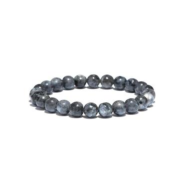 Imagem de Pulseira Masculina De Bolinha Pedras Naturais Cinza Gelo 8mm-Unissex
