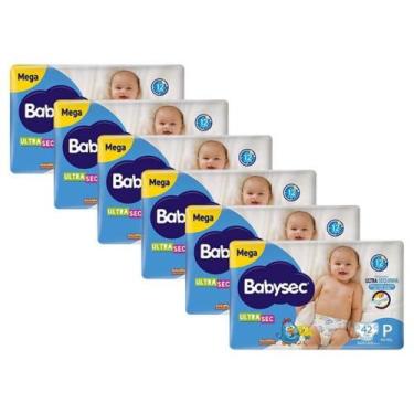 Imagem de KIT 6 Fraldas BabySec Ultra Mega Tamanho P 42 Unidades