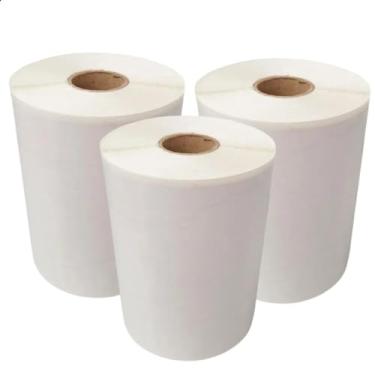 Imagem de Kit 3 Rolos Etiqueta Impressão Adesiva Couchê 10x15 Envios E Ecommerce