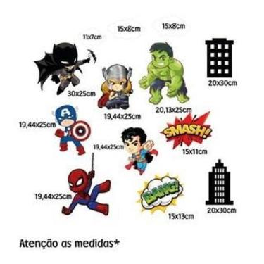Imagem de Adesivo De Box De Banheiro Mini Super Heróis - Lojinha Da Luc