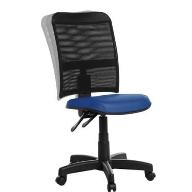 Imagem de Cadeira Escritório Ergonômica Em Tela RCE Cor Azul - GoldFlex