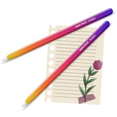 Imagem de Apple Pencil Skin [Pacote com 2] Capa de Vinil Premium Ultra Fina 3M Tinta Dourada Greenguard Capa Completa para Apple Pencil Cor Gradiente – 2ª Geração (G08)