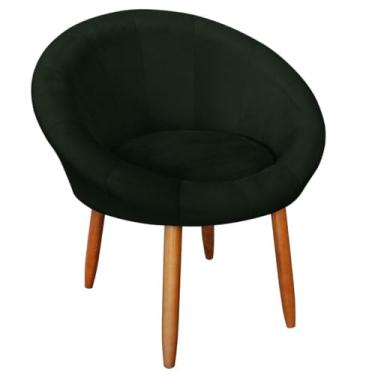 Imagem de Poltrona para Sala de estar Resistente Decorativa confortável tecido veludo confortável pés de madeira reforçado MOBLAN decor (VERDE)