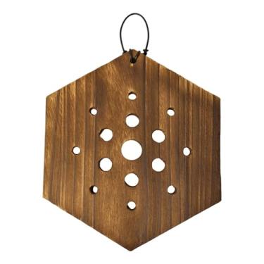 Imagem de IEUDNS Suporte de parede para samambaia chifre de veado, vaso suspenso com visual rústico, acessório multifuncional para jardinagem interna, economiza espaço, Hexagonal