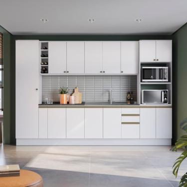 Imagem de Cozinha Modulada Celeste Kappesberg 100% Mdf Branco 340cm