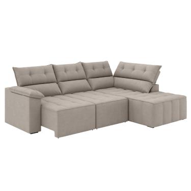 Imagem de Sofá de Canto Retrátil e Reclinável 4 Lugares Santorini Veludo Luizzi