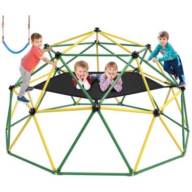 Imagem de Cúpula de Escalada, Dome com Balanço de Rede para Crianças 3-10 anos, Jungle Gym Externo para Crianças Suporta 453kg,Hapsor