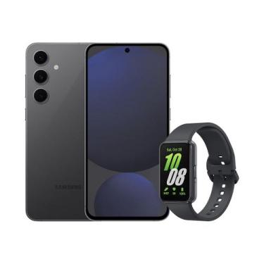 Imagem de S24 FE (256GB) - Grafite + Galaxy Fit3 - Grafite - Samsung, Grafite