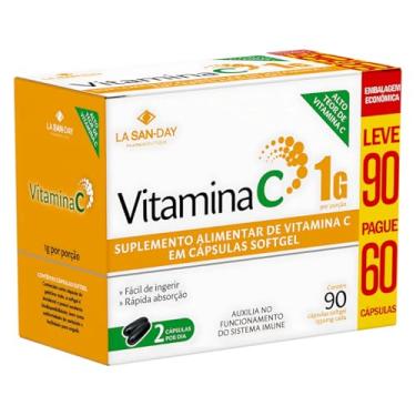 Imagem de Vitamina C (Leve 90 Pague 60 Cápsulas) - Auxilia a evitar a anemia e melhora absorção de ferro, combate o envelhecimento da pele e reforça a imunidade,