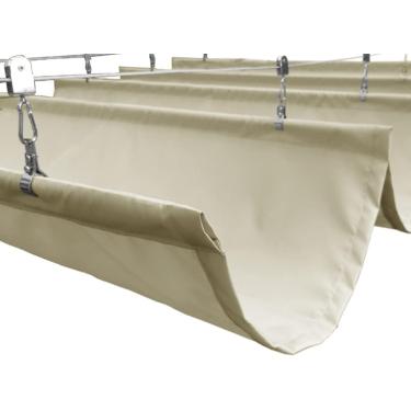 Imagem de Cobertura De Sombra Retrátil à Prova D'água Para Pérgola, Kits De Dossel De Substituição Para Pátio Toldo De Onda De Arame Deslizante Ao Ar Livre Vela Deck Varanda, White, 1.5x4m