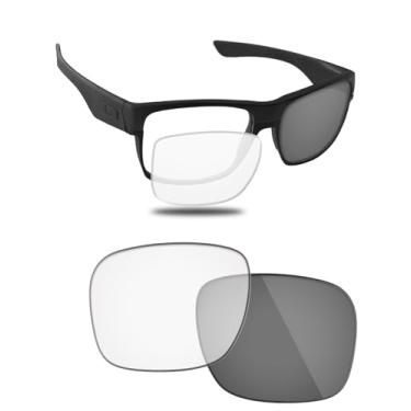 Imagem de Fiskr Lentes polarizadas de substituição compatíveis com óculos de sol Oakley TwoFace OO9189, resistente a impactos e ajuste perfeito, Fotocrômico transparente a cinza, One Size