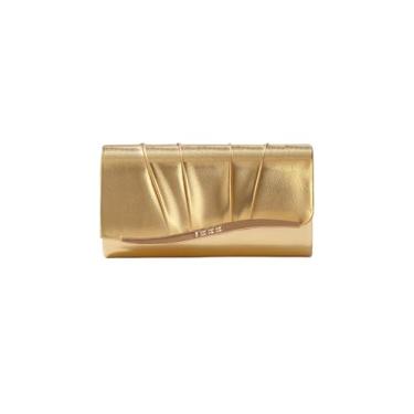 Imagem de MakeMeChic Bolsa feminina de lantejoulas brilhantes para noite Bolsa de mão quadrada com aba, Ouro A, One Size