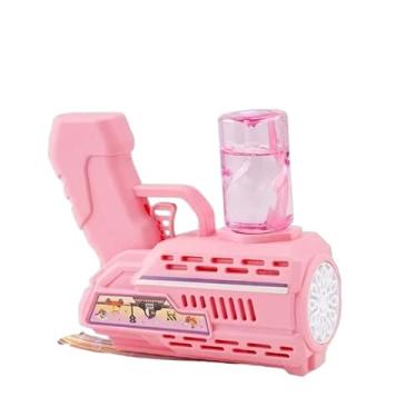 Imagem de bolha de sabão máquina automática de bolhas, brinquedos portáteis para crianças(ROSA)