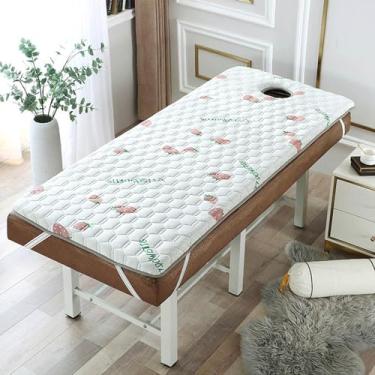 Imagem de Colchão De Cama De Massagem Dobrável Com Orifícios De Respiração, Colchão De Spa Com Elástico, Colchão De Espuma De Memória, Adequado Para Cama De Salão De Beleza, B04, (R)190x75x5cm