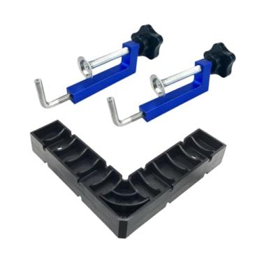 Imagem de Bothyi Grampos de canto para esquadros de posicionamento de marcenaria, acessórios versáteis, grampo de ângulo reto de 90 graus para projetos de armários DIY, Azul
