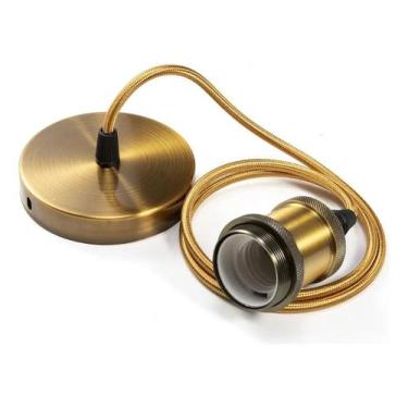 Imagem de Luminária De Teto Pendente Bocal Vintage Metal Retrô Industrial Cabo A