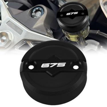 Imagem de XIDAODIT Para CFMOTO 675SR-R 750SR-R Tampa do copo de óleo frontal tampa decorativa tampa superior da bomba de freio (preto)