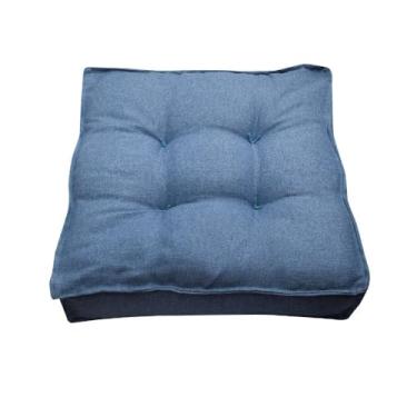 Imagem de Kit 2 Futon 45x45 Almofada Assento Turco Colorido(Jeans Azul)