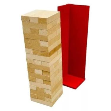 Imagem de Torre de Equilíbrio em Madeira, Jogo de Blocos de Montar, 54 Peças