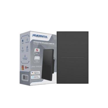 Imagem de Interruptor Inteligente Zigbee Linha Topázio 2 Botões PRETO - NOVA DIG