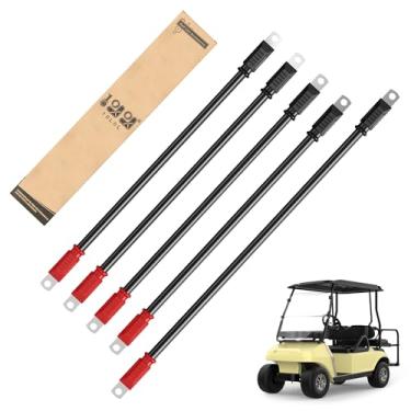 Imagem de 10L0L Conjunto de cabos de bateria de carrinho de golfe para carro de clube DS 1995-Up (48 volts), calibre 4, 5 peças, cabo de bateria CA/CC resistente de 36 cm