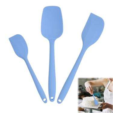 Imagem de Espátula de silicone, espátulas de silicone resistente ao calor, espátula de borracha de grau alimentício, cabo com aderência ergonômica, conjunto de utensílios de cozinha de silicone antiaderente