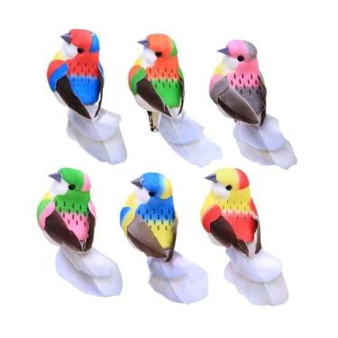 Imagem de Ｂｅｓｇａ 6 Peças de Arranjos Florais de Pássaros Artificiais, Enfeites de árvore Decorativos Realistas, Pássaros Falsos para Micropaisagens, Guirlandas de Fest