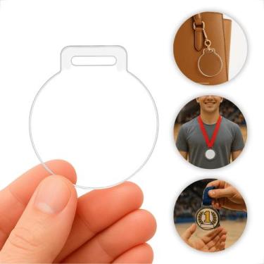 Imagem de Kit Medalhas Redondas Acrílico Cristal 5cm 2mm Premiação Campeonato 30