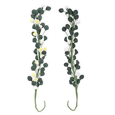 Imagem de RiToEasysports 1:12 Mini Dollouse Rose String, Cena do Jardim Rose String Cavale Swing Decorative Long Bouquet para Crianças Meninas Meninas (Rosa amarela)