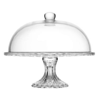 Imagem de Boleira de Cristal com Pé e Tampa Diamond 31cm - Lyor