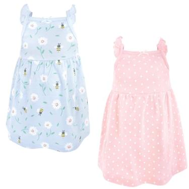 Imagem de Luvable Friends Hudson Baby, vestidos sem mangas, pacote com 2, Blossom Daisy Bee, 9-12 Meses
