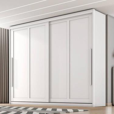 Imagem de Guarda-roupa Mdf 2 Portas 6 Gavetas Atraente Branco Absoluto