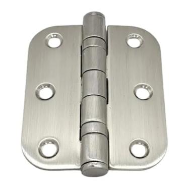 Imagem de Dobradiças P/Portas e Janelas Inox 304 Escovado 3 1/2x3 Canto Redondo Rolamento