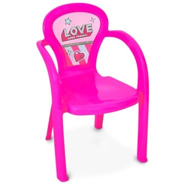 Imagem de Cadeira Monobloco com Braços Infantil Estampada (Love)