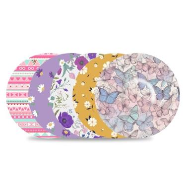 Imagem de Pacote com 10 capas de sensor Libre 3 Plus à prova d'água, respiráveis e flexíveis adesivos de flores de primavera para Libre 3 Plus, proteção de longa duração, sem cola no centro