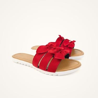 Imagem de Rasteirinha Clássica 3 tiras com laços - Tulip Shoes, Vermelho, 36