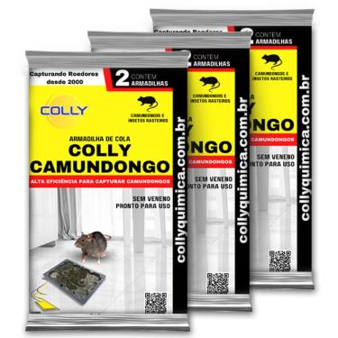 Imagem de 3 Pacotes Armadilha Adesiva Colly Camundongo – Placa Super Colante para Rato Roedores e Insetos