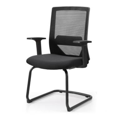 Imagem de Cadeira de Escritório Chicago Rivatti Tela Mesh Preta e Base Fixa em A