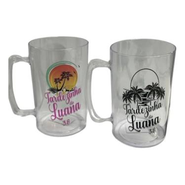 Imagem de 20 Canecas De Chopp Acrílica 350mL Personalizada Com Logo, Time, Frase, Nome (Cristal)