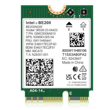 Imagem de Placa sem fio WiFi 7 Intel BE200 NGW, Bluetooth 5.4, 5800Mbps M.2/NGFF não suporta AMD, suporta apenas processadores Intel de 12ª geração e acima, Windows 10/11 (64 bits), Linux