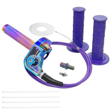 Imagem de Conjunto de acelerador de motocicleta, pegas de acelerador de torção rápida de 7/20.3 cm com cabo de acelerador universal de liga de alumínio para CRF KLX SSR TTR 110 125 150 250cc Dirt Pit Bike ATV