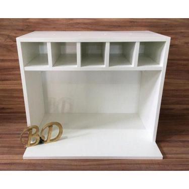 Imagem de Suporte Para Microondas Com Nicho Para 5 Garrafas Mdf - B&D Arte e Dec