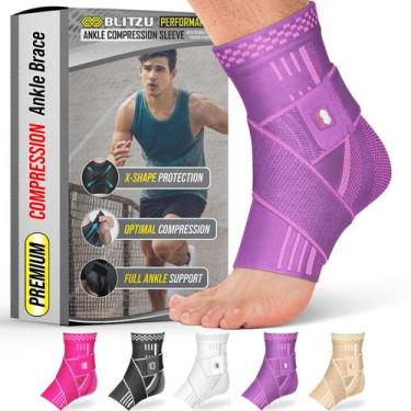 Imagem de Cinta de tornozelo BLITZU para mulheres/homens, fascite plantar roxa