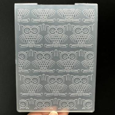 Imagem de Pasta de plástico em relevo 3D textura de coruja 10 x 14 cm para fazer cartões, faça você mesmo, scrapbooking, papel, artesanato, artesanato, scrapbook, artes, decoração