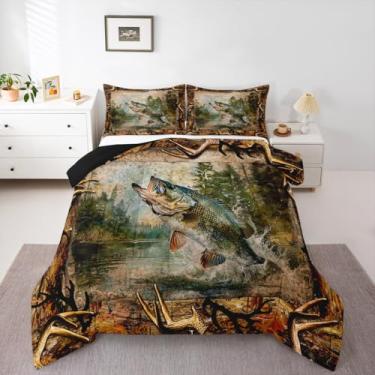 Imagem de Feelyou Conjunto de edredom para crianças, meninos, meninas, geométrico, tamanho Queen, arte abstrata, decoração de quarto, listrado, moderno, conjunto de edredom com 3 peças